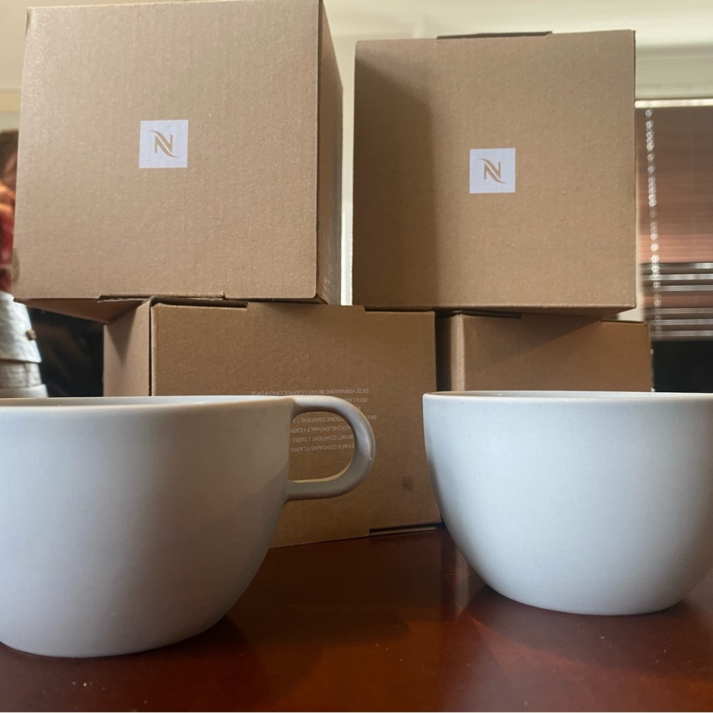 Nespresso Matte White Ceramic Espresso Cups Set of 6